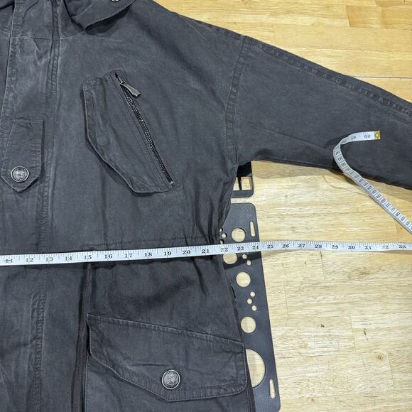 Vintage Buckaroo Parka Jacket Grunge Goth Fish Tail Hoodie Pockets Charcoal Lrg - Picture 8 of 14
